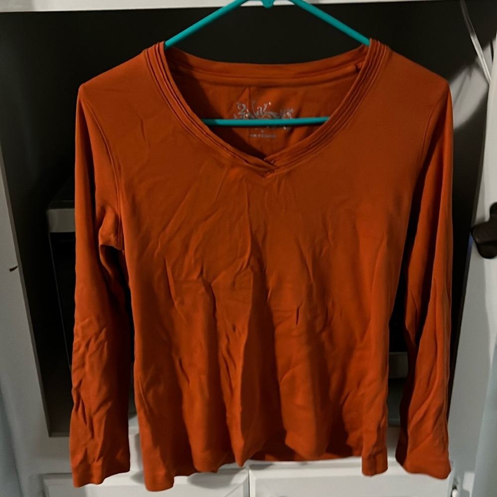 Rust orange, long sleeve T-shirt